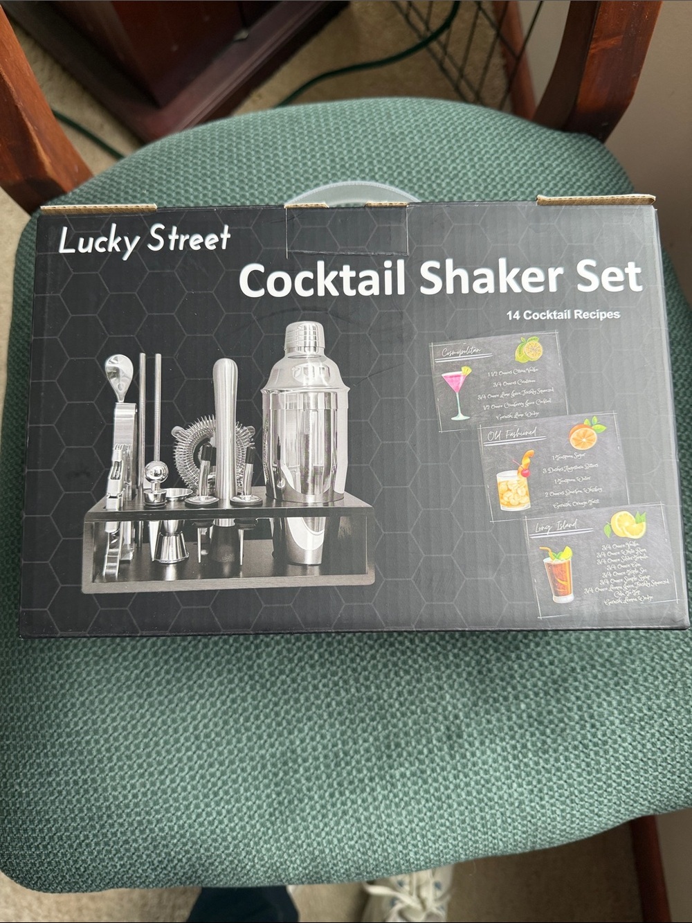 Lucky Street 14 Piece Cocktail Shaker Set - Stainless Steel Bar Tool Kit